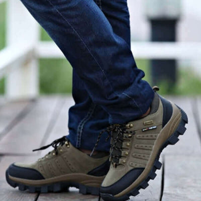 Outdoor Senderismo Bota Cuero Impermeable Trekking y Trabajo Verde