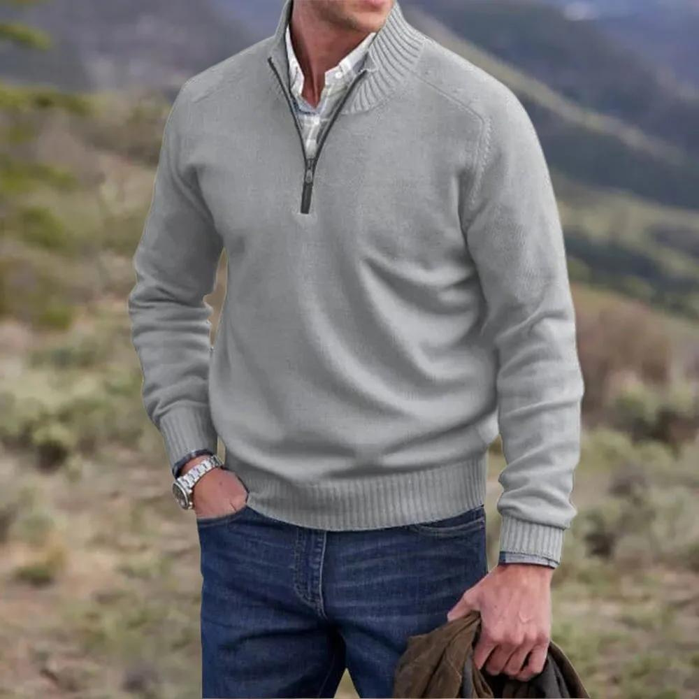 Elegante Jersey de Benoit da Caxemira com zíper