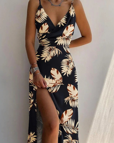 Marfim - vestido com pescoço em V
