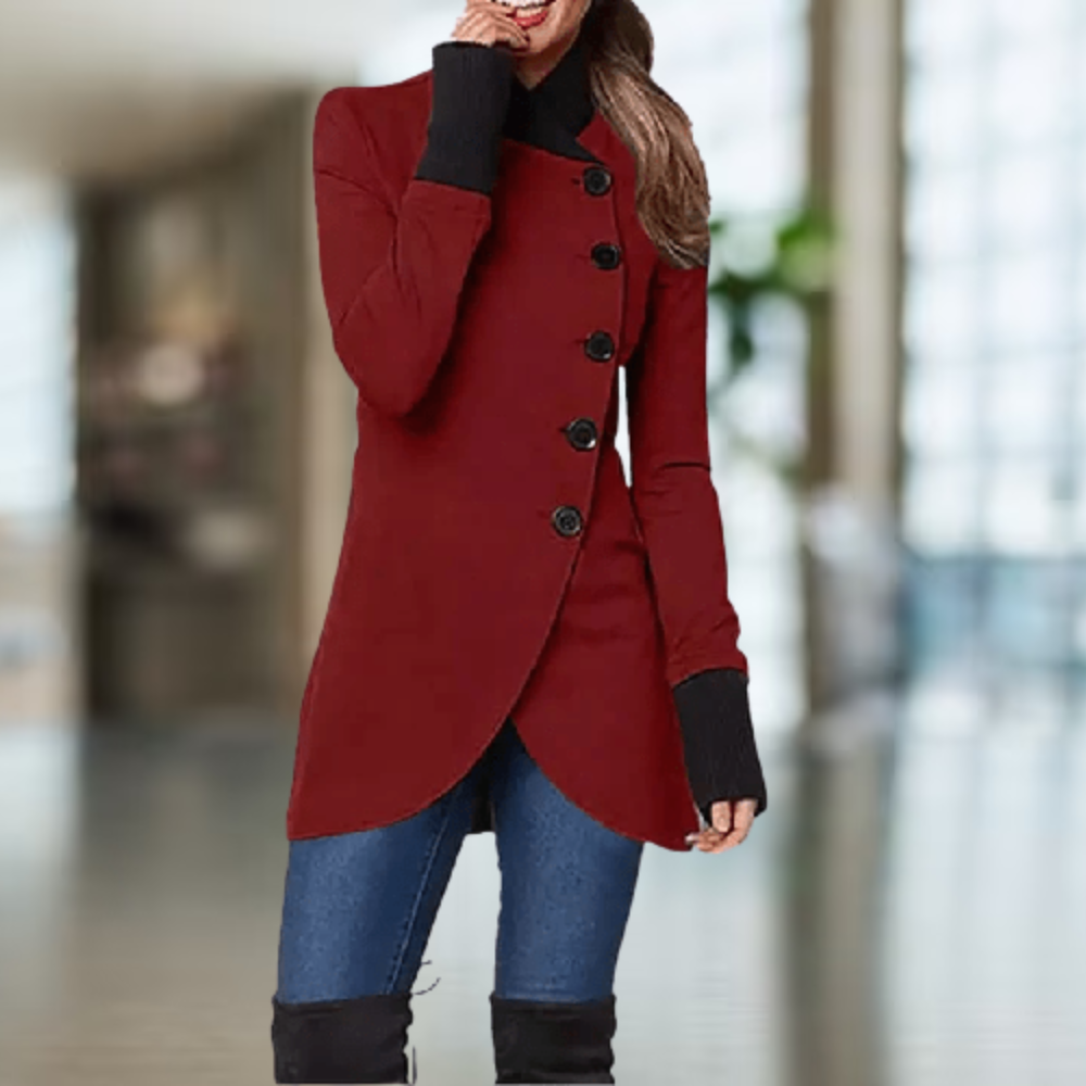 Cindi - Asymmetrischer Mantel Komfort Winter