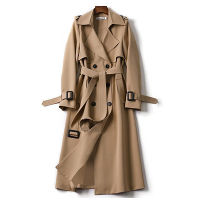 Elegante Gabardine Long com cinto - essencial no outono e na mola