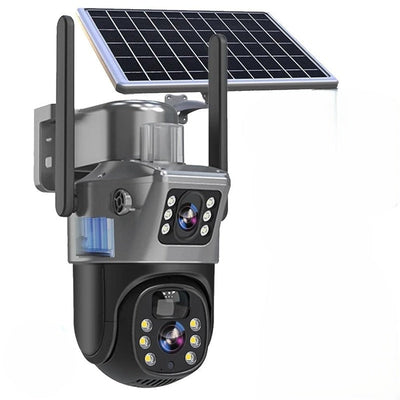 FORTICAM 4K: cámara de seguridad inalámbrica alimentada por energía solar con doble lente y visión nocturna