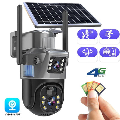 FORTICAM 4K: cámara de seguridad inalámbrica alimentada por energía solar con doble lente y visión nocturna