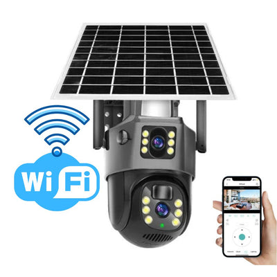 FORTICAM 4K: cámara de seguridad inalámbrica alimentada por energía solar con doble lente y visión nocturna