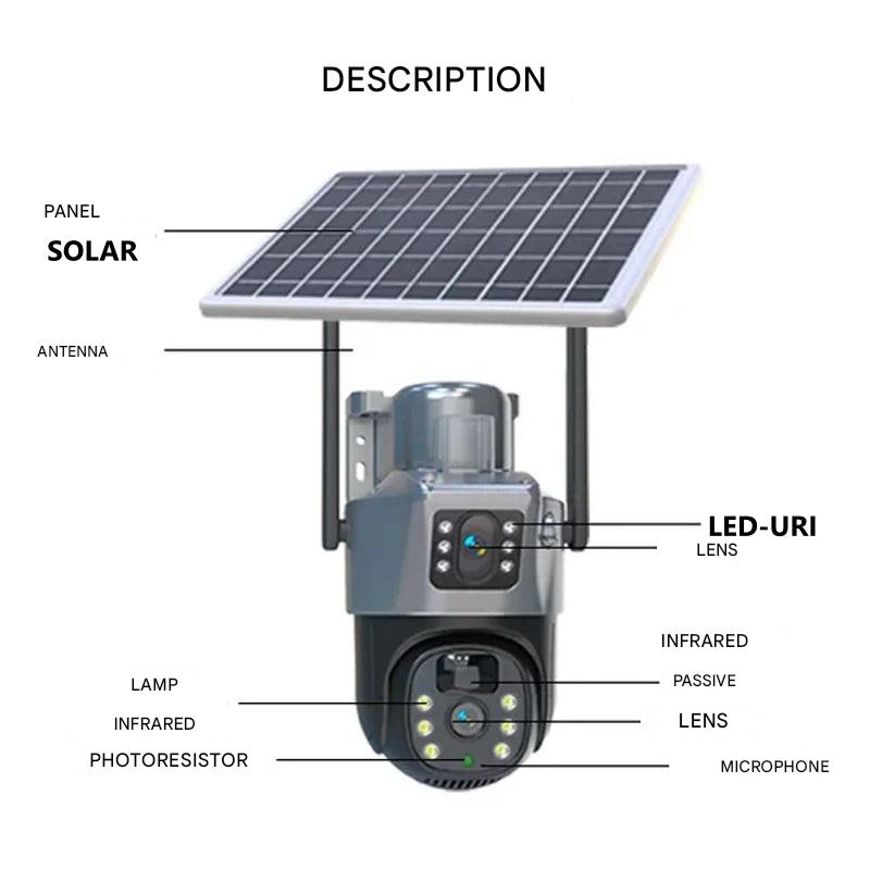 FORTICAM 4K: cámara de seguridad inalámbrica alimentada por energía solar con doble lente y visión nocturna