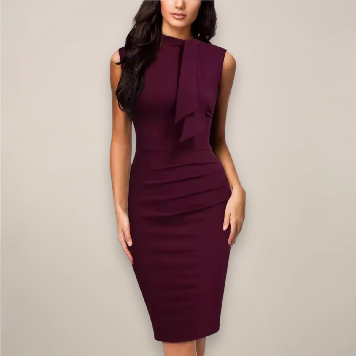 Damen Ärmelloses Sheath-Midikleid Klassisch