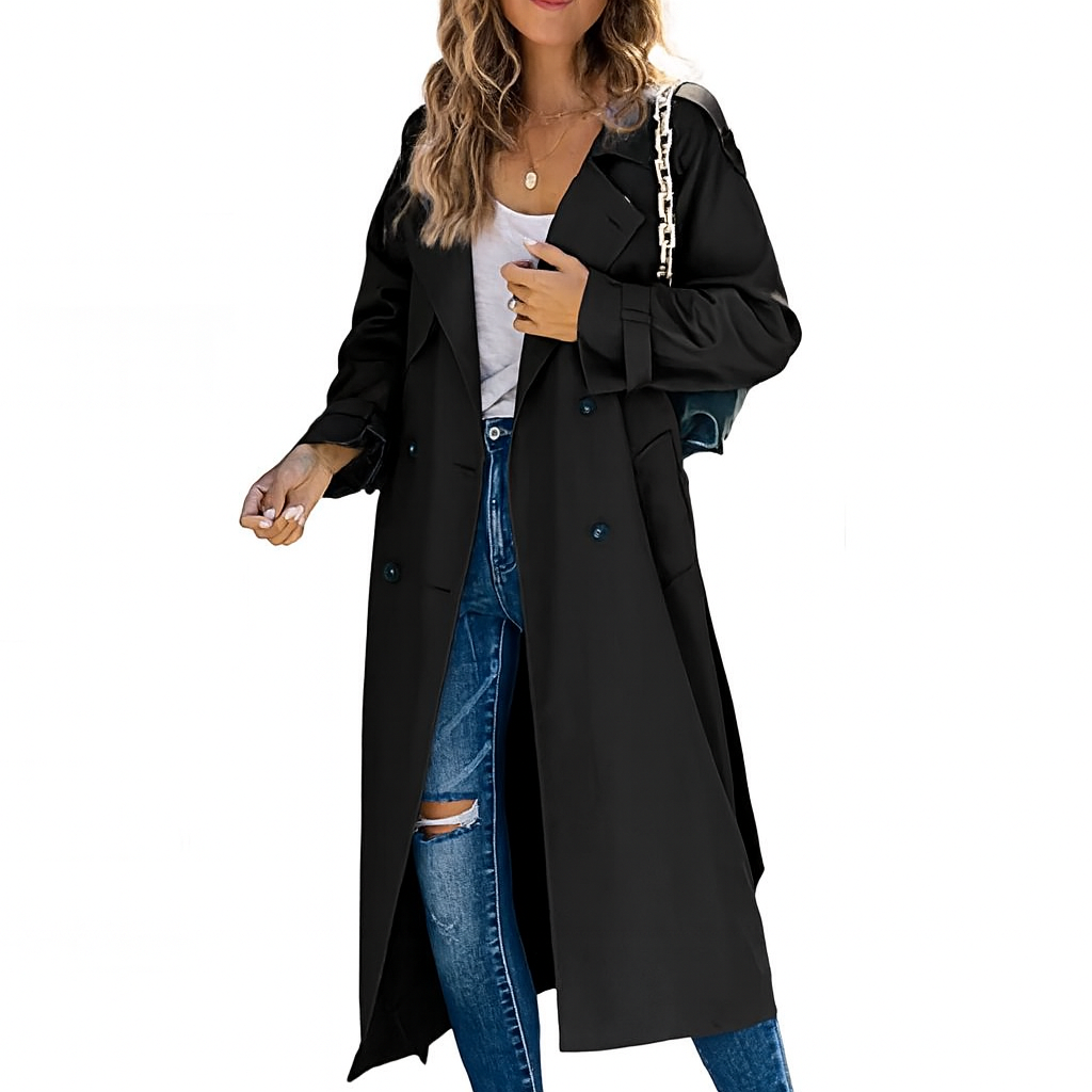 Women's Long Trench Coat black
