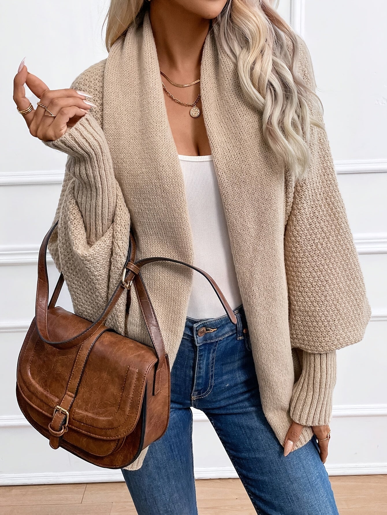 Cardigã de caxemir de manga longa elegante para o inverno, perfeita para o inverno