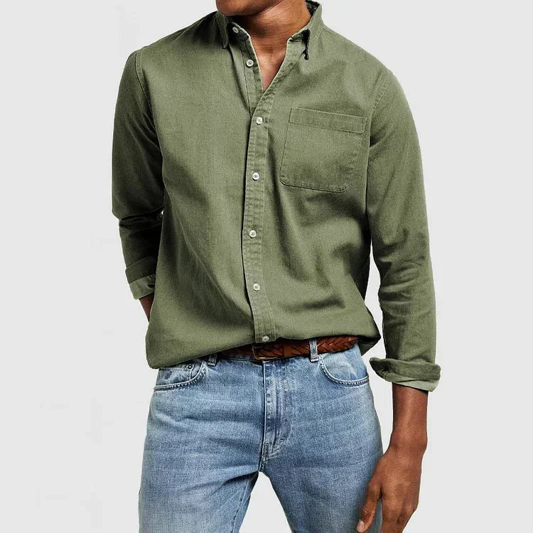 Botões clássicos e casuais camisa para homens, perfeita para todas as estações