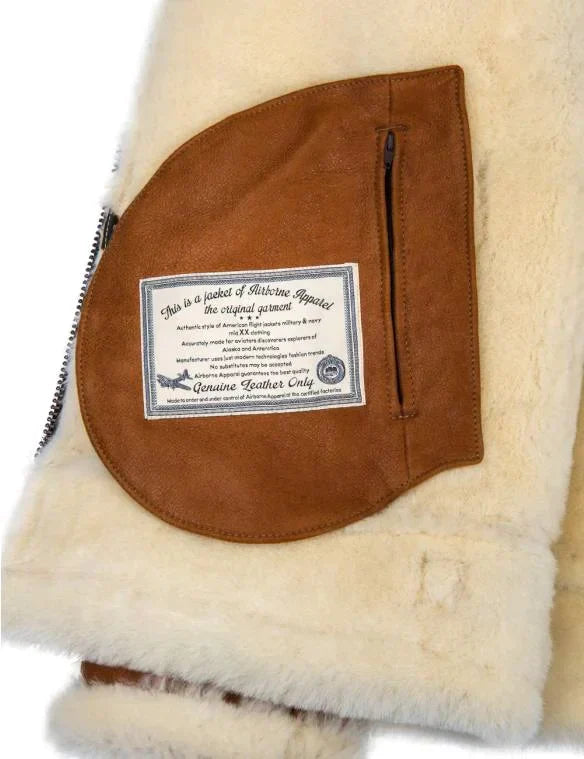 Meti - jaqueta de pele de ovelha com capuz de couro