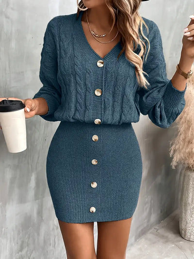 Vestido de corpo oportuno com decote em V