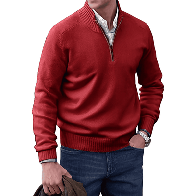 Elegante Jersey de Benoit da Caxemira com zíper