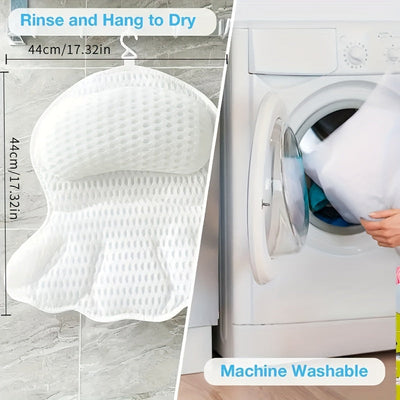 Almohada de baño LuxieSpa 4D Luxe - Almohada transpirable con soporte para cuello y espalda para un baño relajante