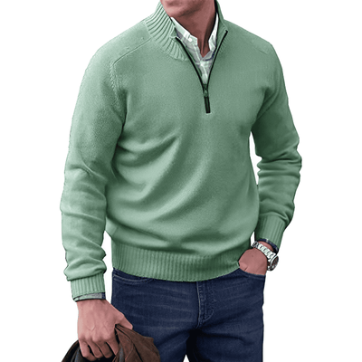 Elegante Jersey de Benoit da Caxemira com zíper