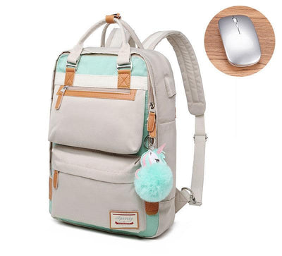 Mochila impermeável elegante com um compartimento de laptop de 15,6 polegadas