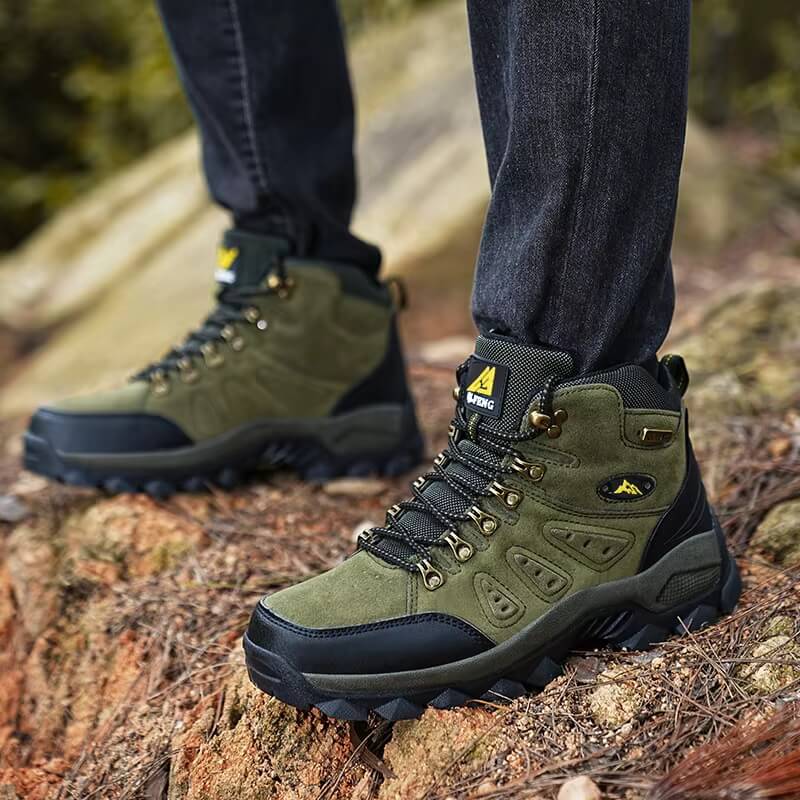 Botas de piel Outdoor Botas de montaña impermeables Verde