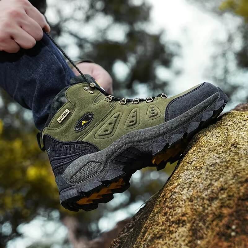 Botas de piel Outdoor Botas de montaña impermeables Verde