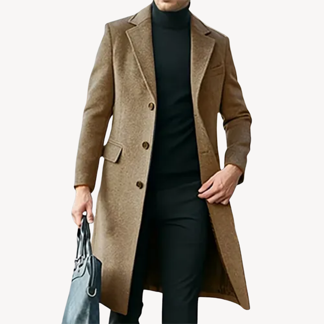 Manteau élégant pour homme confectionné en laine de haute qualité