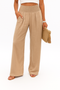 Calça lino breezeflow feminino cintura elástica perna de vento verão 2025