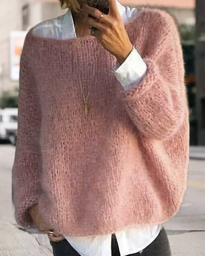 Jersey clásico de punto sin hombros para mujer