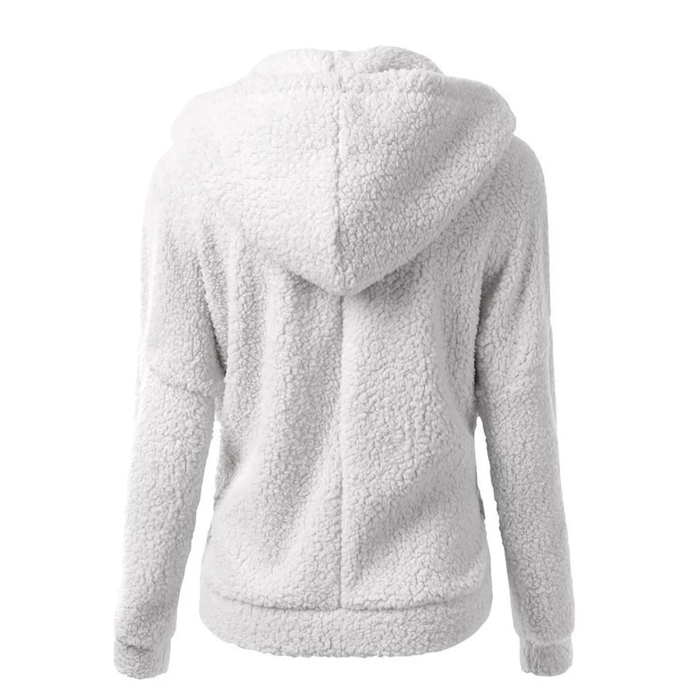 Jaqueta de inverno feminina com capuz polar
