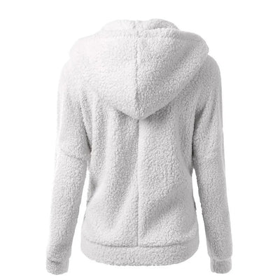 Jaqueta de inverno feminina com capuz polar