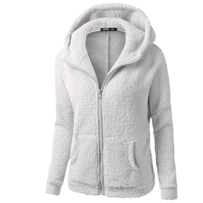 Jaqueta de inverno feminina com capuz polar