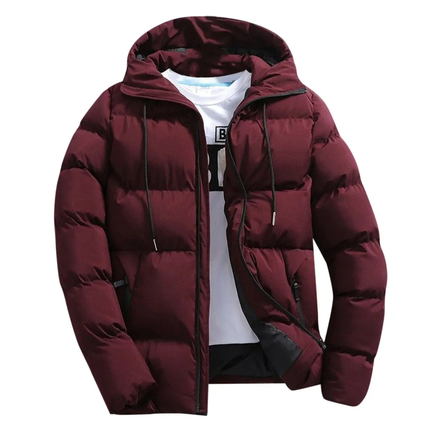 Jaqueta polar com capuz masculino