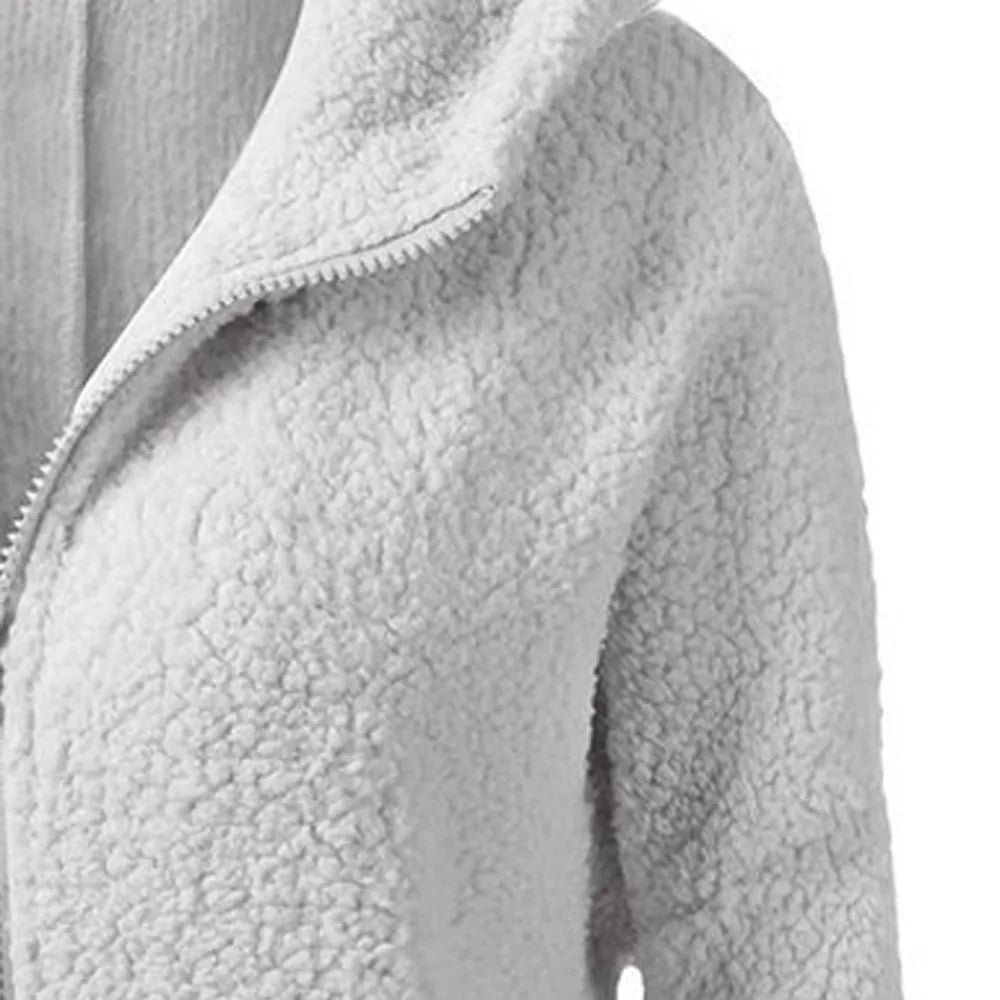 Jaqueta de inverno feminina com capuz polar