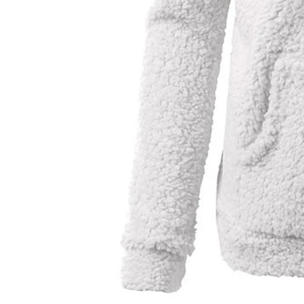 Jaqueta de inverno feminina com capuz polar
