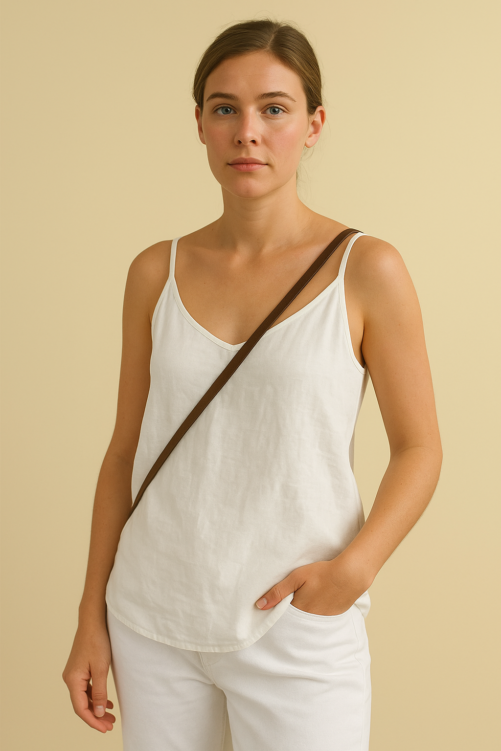 Top Summer Top Summer for Women - V estilo da linha do pescoço com toque leve