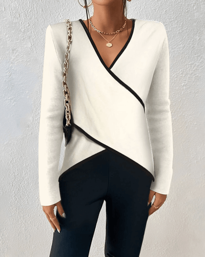 Elegante jersey de cuello en V para mujer