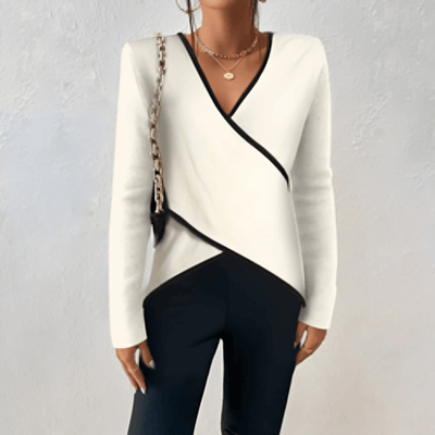 Elegante jersey de cuello en V para mujer