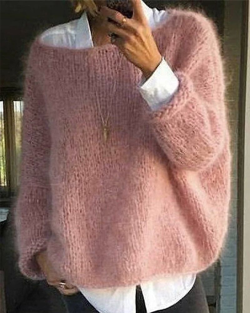Jersey clásico de punto sin hombros para mujer