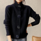 Chaqueta de punto grueso con botones para mujer