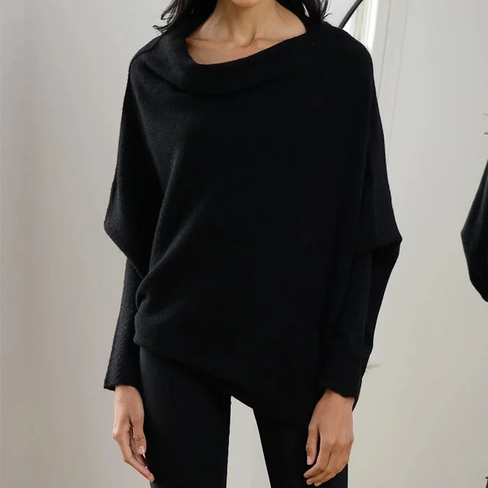 Jersey asymétrique en maille avec épaules découvertes