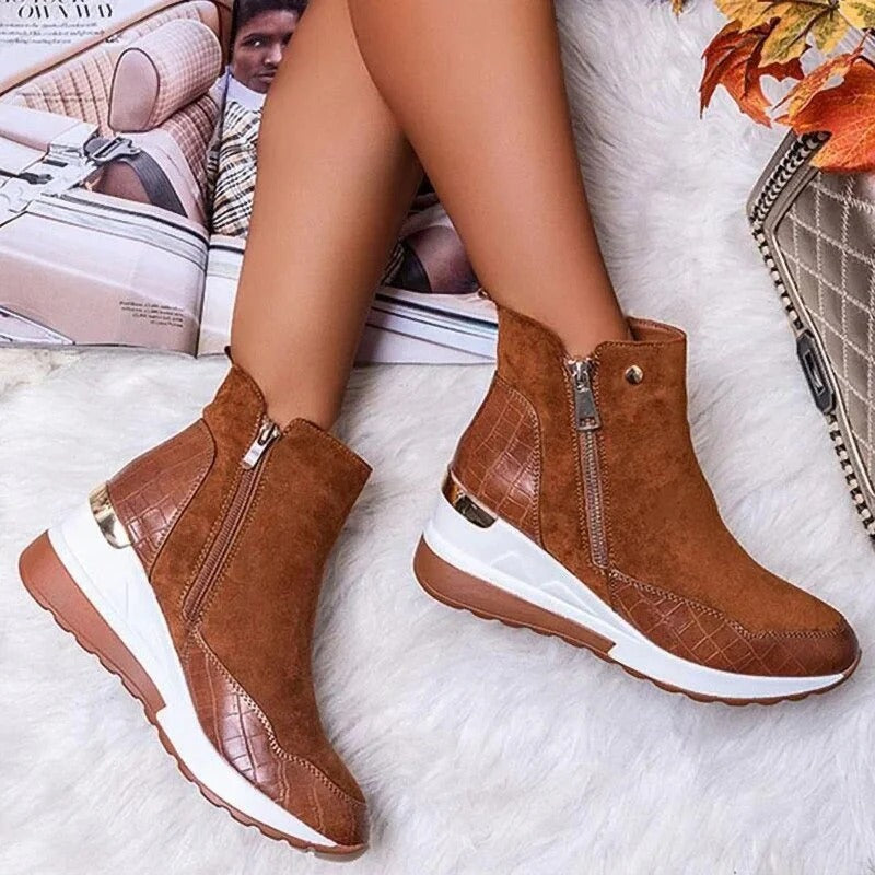 Botas de couro ortopédicas para mulheres | Suave