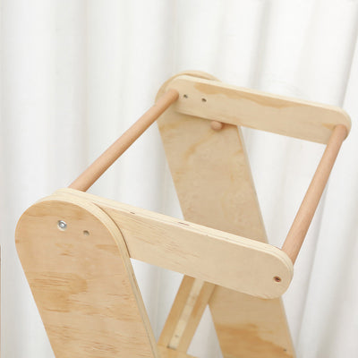 Torre de aprendizado dobrável Montessori para crianças pequenas - Assistente de culinária portátil de madeira natural