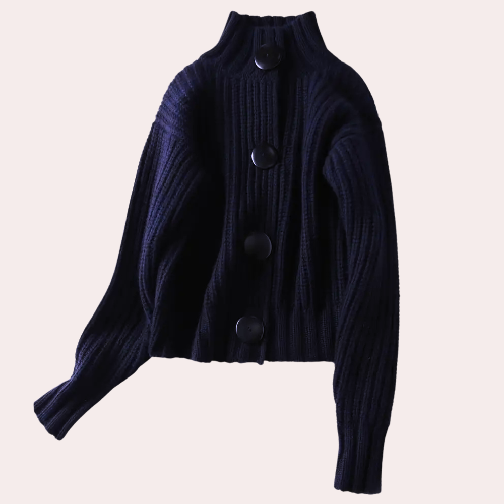 Chaqueta de punto grueso con botones para mujer
