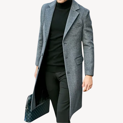 Manteau élégant pour homme confectionné en laine de haute qualité