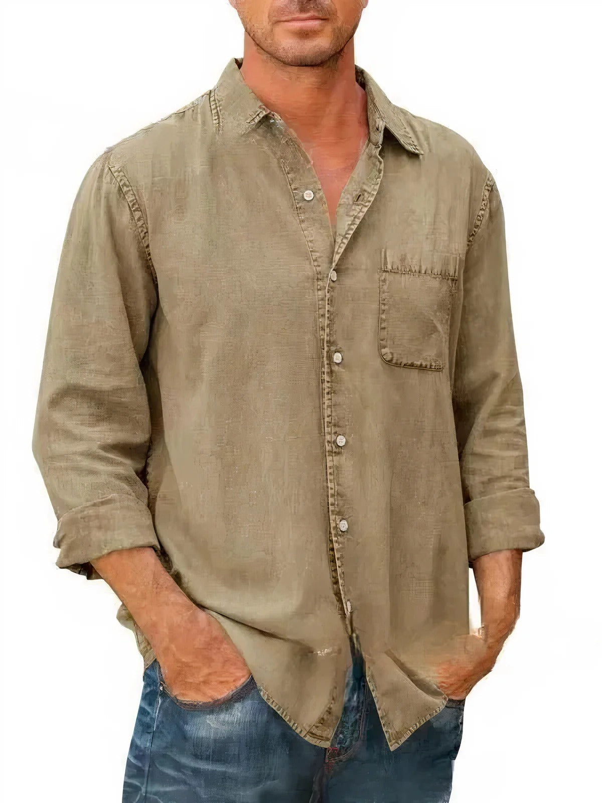Camisa de cowboy longa -suspensa para homens | Ideal para o verão