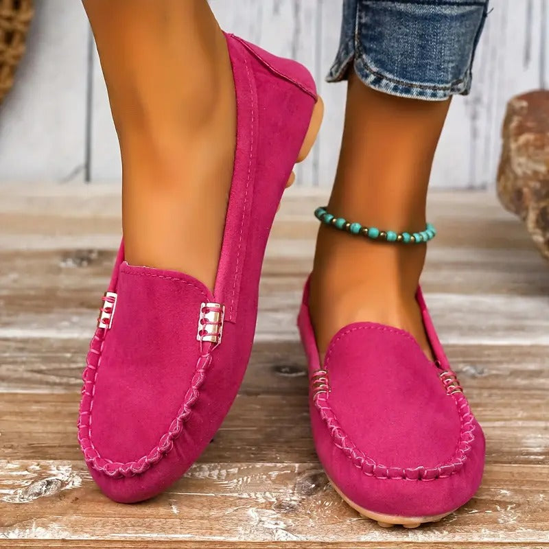 Sapatos femininos baixos com deslizamento fácil | Ideal para o dia a dia