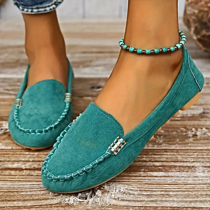 Sapatos femininos baixos com deslizamento fácil | Ideal para o dia a dia