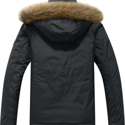Jaqueta quente de inverno com capuz masculino