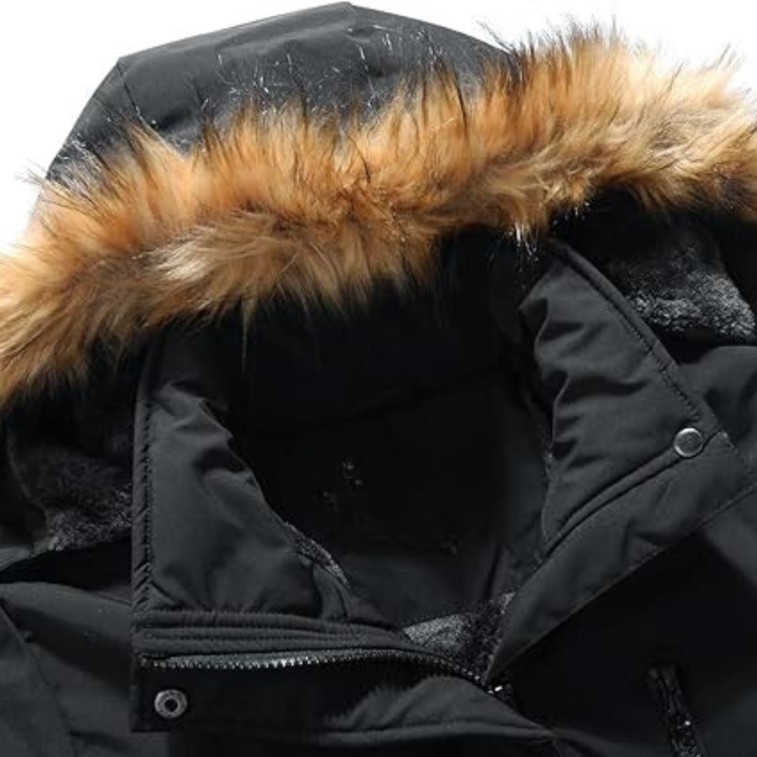 Jaqueta quente de inverno com capuz masculino