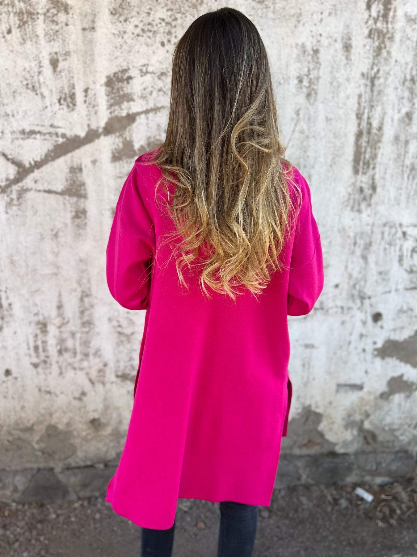 Colete feminino longo, Liso - Angelique