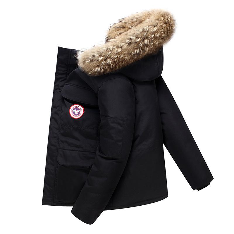 Warmer und dicker Herren Parka Bequeme Winterjacke | mit Fellkapuze