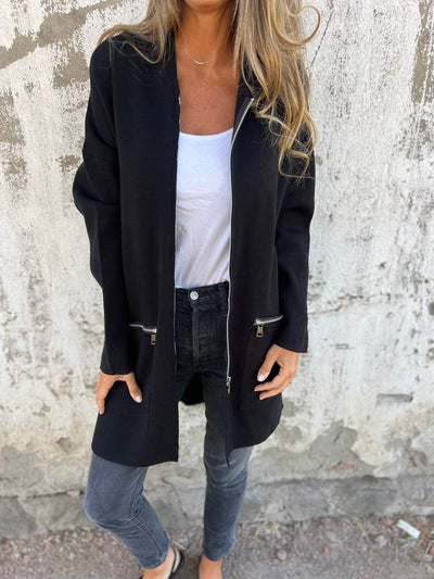 Colete feminino longo, Liso - Angelique