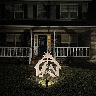 Présentoir de silhouettes de crèches de Noël pour extérieur