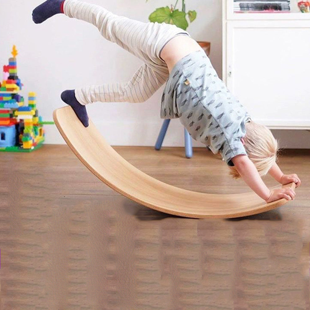 Tabela de equilíbrio, mesa de equilíbrio de madeira natural para crianças - Open Montessori Toy para o jogo criativo